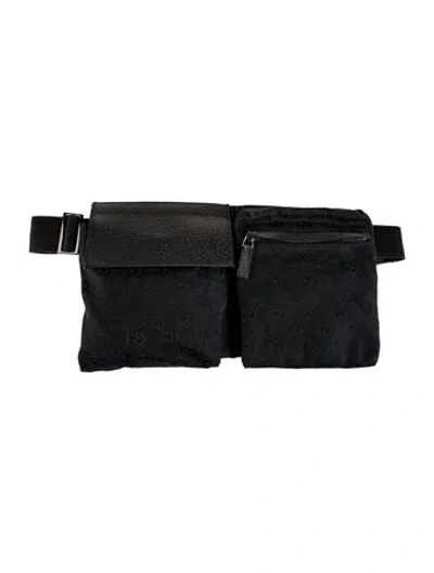 Pre-owned Gucci Gg Canvas Belt Bag In Black