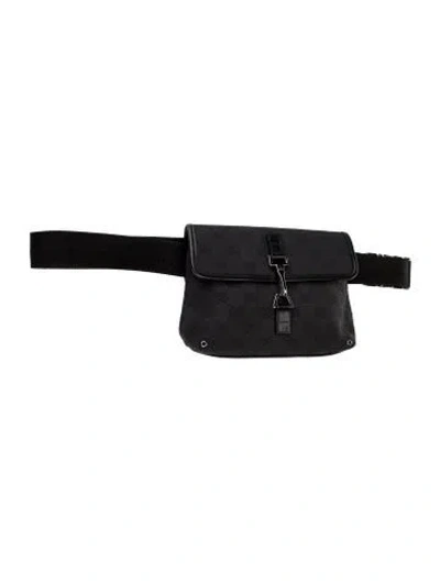 Pre-owned Gucci Gg Canvas Belt Bag In Black