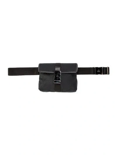 Pre-owned Gucci Gg Canvas Belt Bag In Black