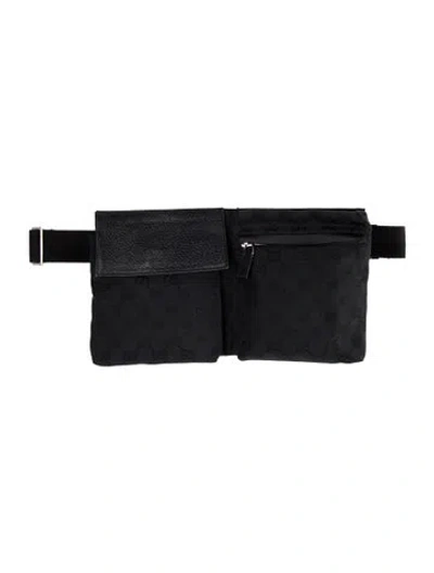 Pre-owned Gucci Gg Canvas Belt Bag In Black