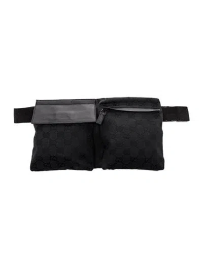Pre-owned Gucci Gg Canvas Belt Bag In Black