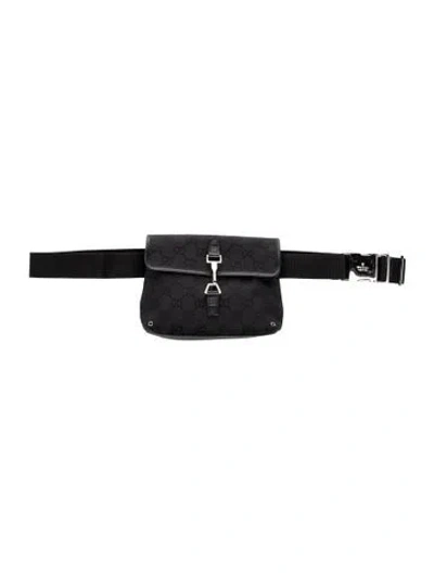 Pre-owned Gucci Gg Canvas Belt Bag In Black