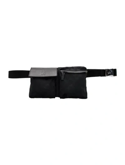 Pre-owned Gucci Gg Canvas Belt Bag In Black