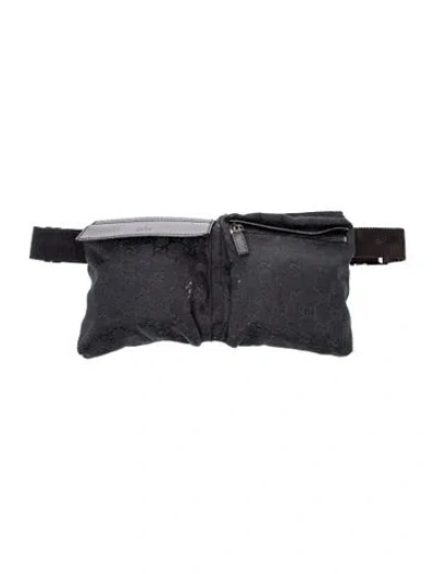 Pre-owned Gucci Gg Canvas Belt Bag In Black