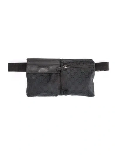 Pre-owned Gucci Gg Canvas Belt Bag In Black