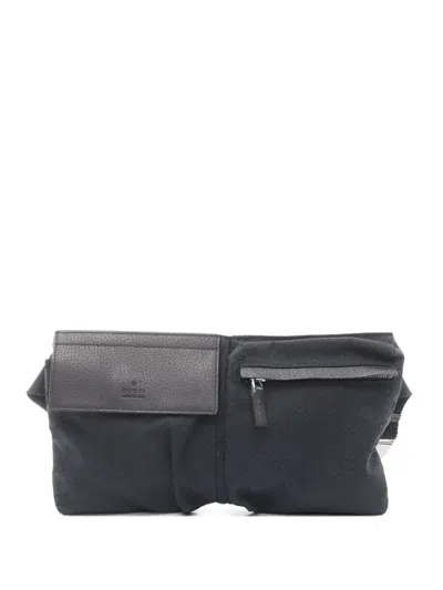 Pre-owned Gucci Gg Canvas Belt Bag In Blue