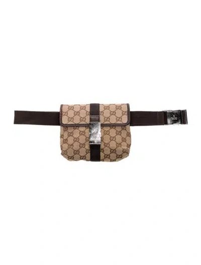 Pre-owned Gucci Gg Canvas Belt Bag In Brown