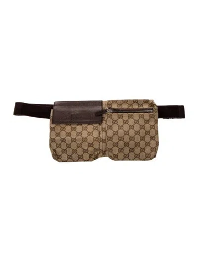 Pre-owned Gucci Gg Canvas Belt Bag In Brown