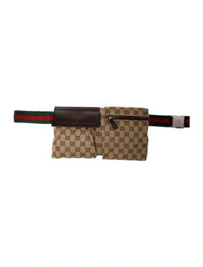 Pre-owned Gucci Gg Canvas Belt Bag In Brown