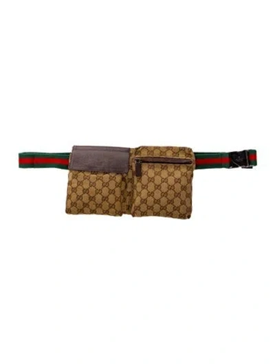 Pre-owned Gucci Gg Canvas Belt Bag Vintage In Brown