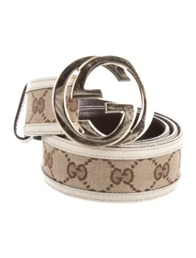 Pre-owned Gucci Gg Canvas Belt In Brown