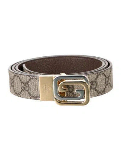 Pre-owned Gucci Gg Canvas Belt In Brown