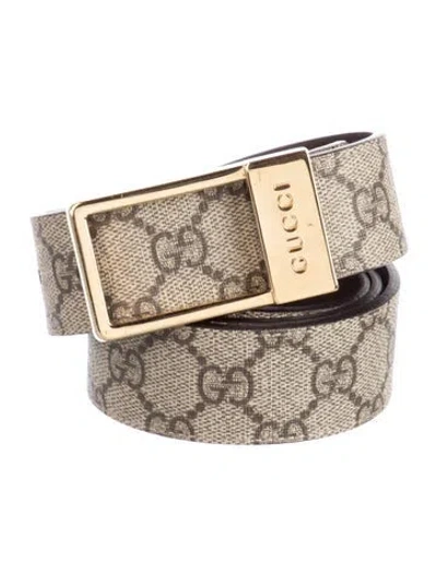 Pre-owned Gucci Gg Canvas Belt In Neutrals