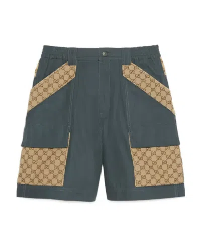 GUCCI GUCCI CARGO MONOGRAMMED SHORTS