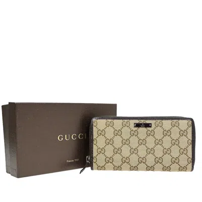Gucci Gg Canvas Black Calfskin Wallet  ()