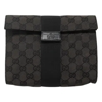 Pre-owned Gucci Gg Canvas Black Canvas Clutch Bag ()