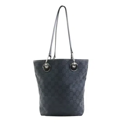 Gucci Gg Canvas Black Canvas Shopper Bag ()