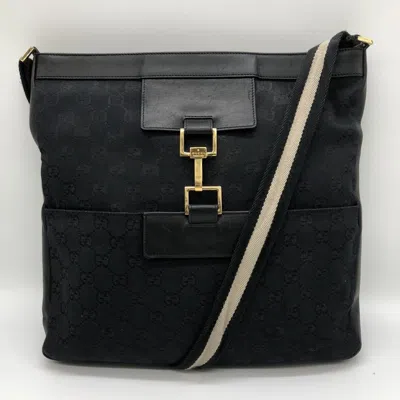 Pre-owned Gucci Gg Canvas Black Gg Canvas Shoulder Bag ()