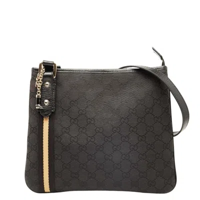 Pre-owned Gucci Gg Canvas Black Gg Canvas Shoulder Bag ()