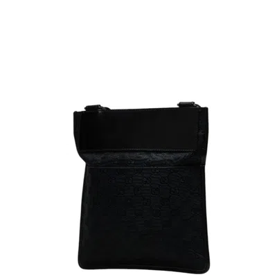 Pre-owned Gucci Gg Canvas Black Navy Gg Canvas Shoulder Bag ()