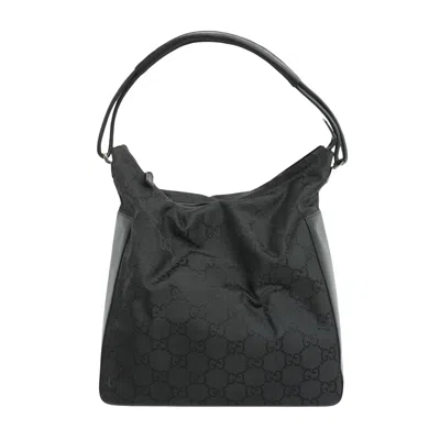 Gucci Gg Canvas Black Synthetic Shoulder Bag ()