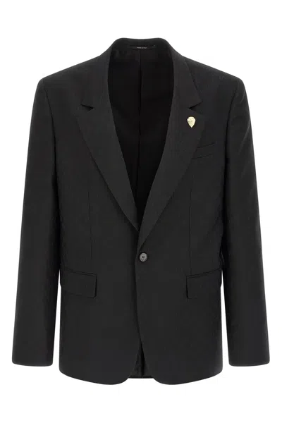 Gucci 'gg' Canvas Blazer In Black