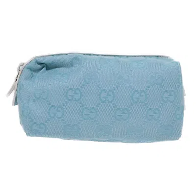 Pre-owned Gucci Gg Canvas Blue Canvas Clutch Bag ()