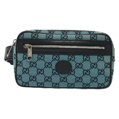 Pre-owned Gucci Gg Canvas Blue Canvas Shoulder Bag ()