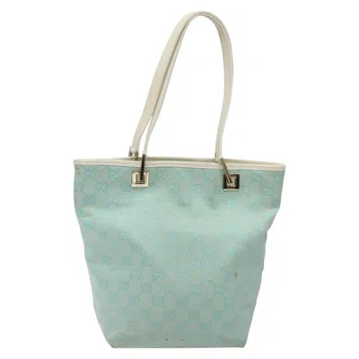 Pre-owned Gucci Gg Canvas Blue Canvas Tote Bag ()