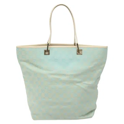 Pre-owned Gucci Gg Canvas Blue Canvas Tote Bag ()