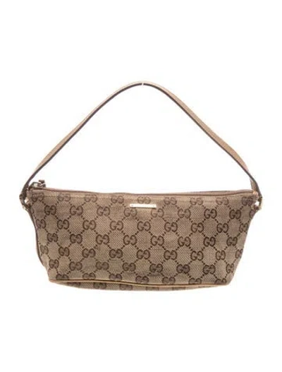 Pre-owned Gucci Gg Canvas Boat In Brown