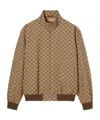 Gucci Monogram Zip-up Bomber Jacket In Brown