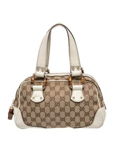 Pre-owned Gucci Gg Canvas Boston In Neutral