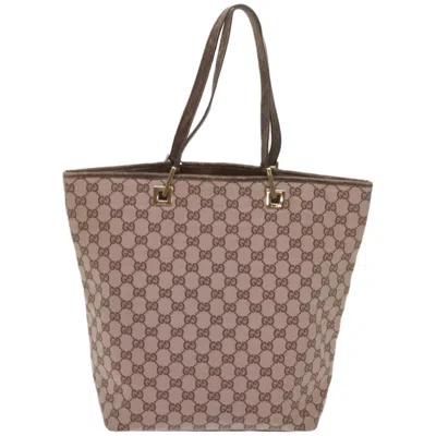 Gucci Gg Canvas Brown Canvas Tote Bag ()