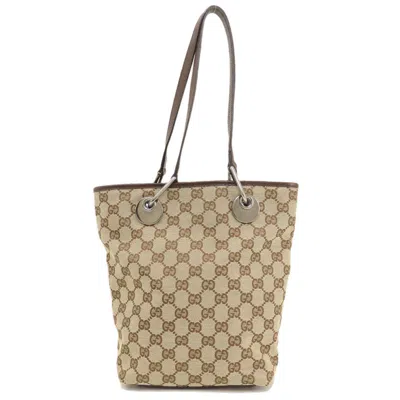 Gucci Gg Canvas Brown Canvas Tote Bag ()