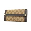 GUCCI GUCCI GG CANVAS BROWN CANVAS WALLET  (PRE-OWNED)