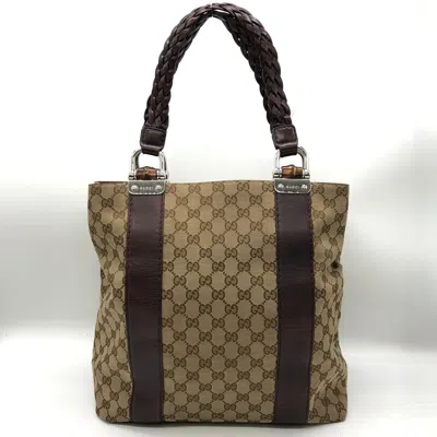 Pre-owned Gucci Gg Canvas Brown Gg Canvas Handbag Tote Bag ()