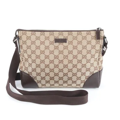 Pre-owned Gucci Gg Canvas Brown Gg Canvas Leather Shoulder Bag ()