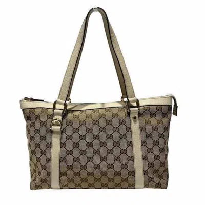 Pre-owned Gucci Gg Canvas Brown Ivory Gg Canvas Shoulder Bag Tote Bag ()