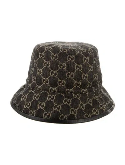 Pre-owned Gucci Gg Canvas Bucket Hat In Black