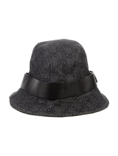 Pre-owned Gucci Gg Canvas Bucket Hat In Black