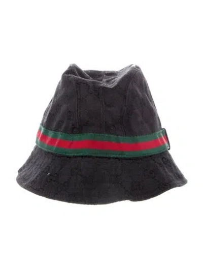 Pre-owned Gucci Gg Canvas Bucket Hat In Black