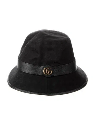 Pre-owned Gucci Gg Canvas Bucket Hat In Black