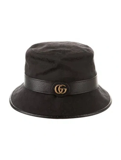 Pre-owned Gucci Gg Canvas Bucket Hat In Black