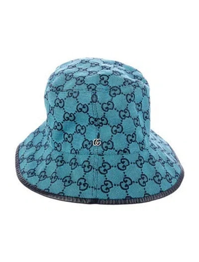 Pre-owned Gucci Gg Canvas Bucket Hat In Blue