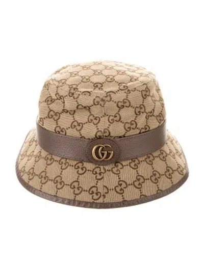 Pre-owned Gucci Gg Canvas Bucket Hat. In Brown