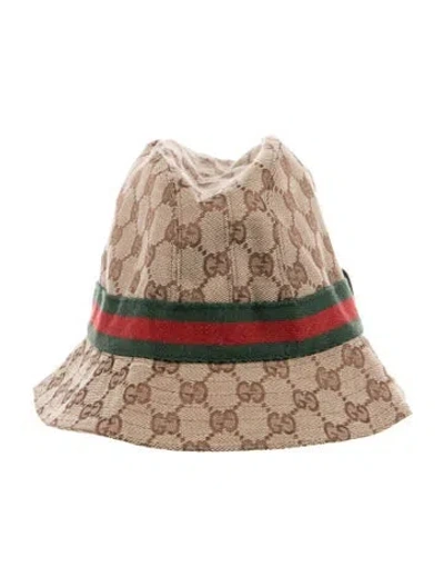 Pre-owned Gucci Gg Canvas Bucket Hat In Brown