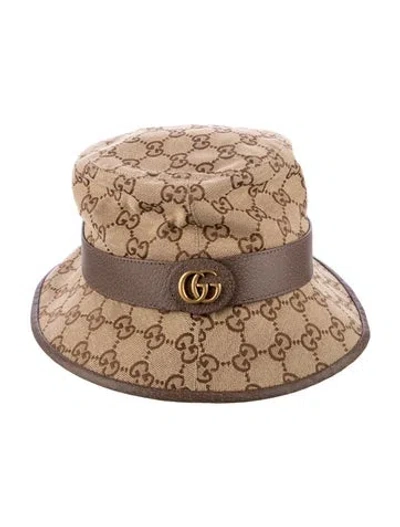 Pre-owned Gucci Gg Canvas Bucket Hat In Brown