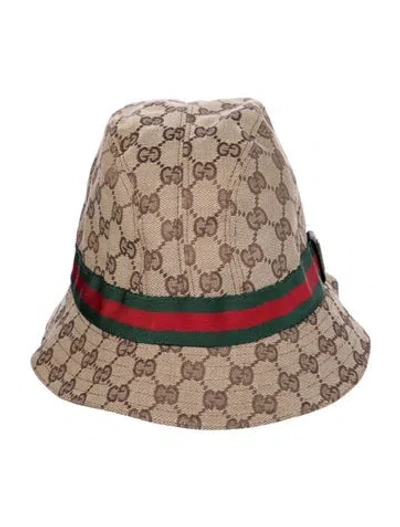 Pre-owned Gucci Gg Canvas Bucket Hat In Brown