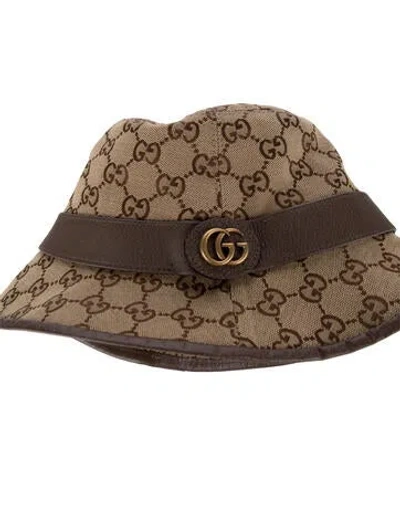Pre-owned Gucci Gg Canvas Bucket Hat In Brown